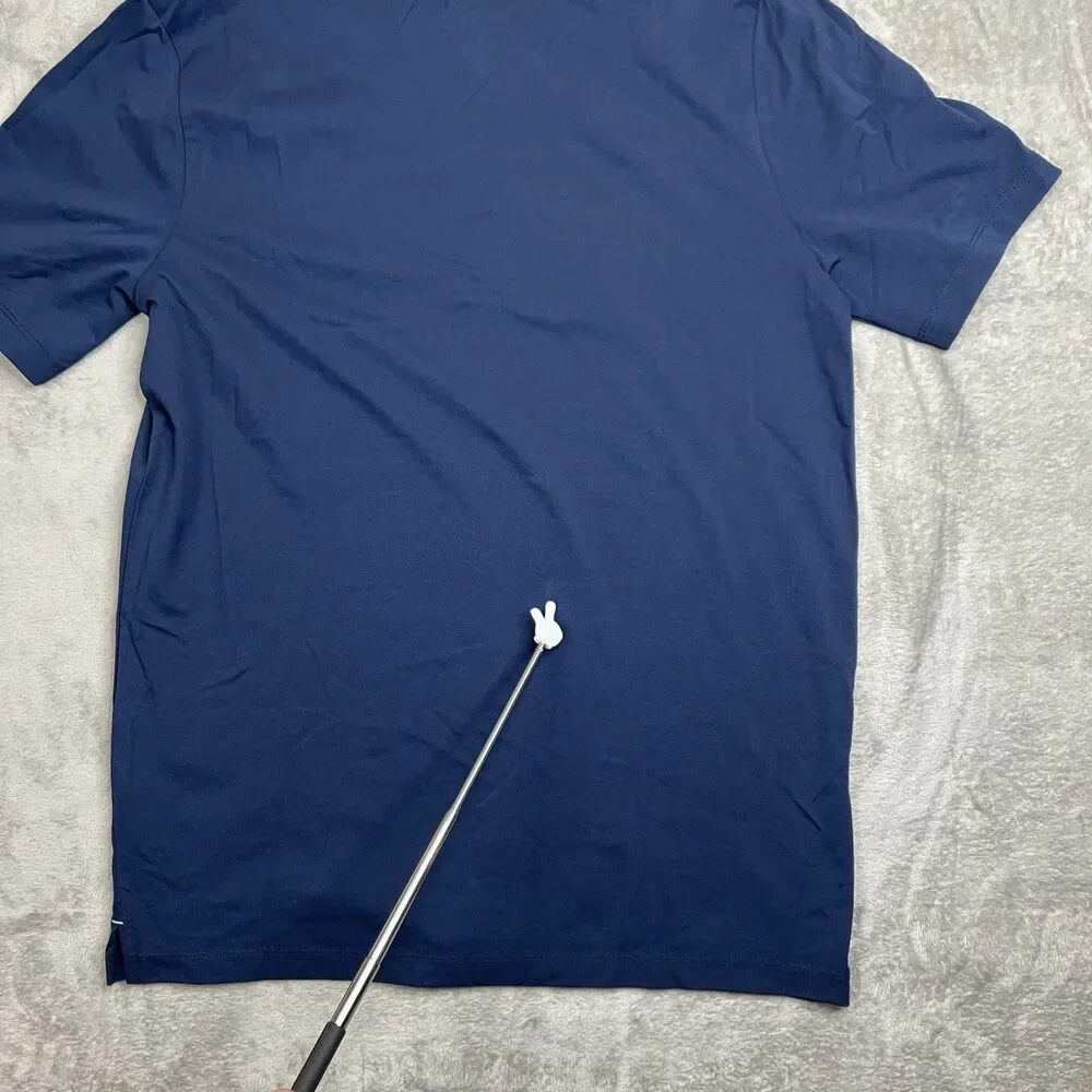 J‎ Crew Polo Shirt Mens M TALL Blue Performance Pique Stretch Moisture Wicking